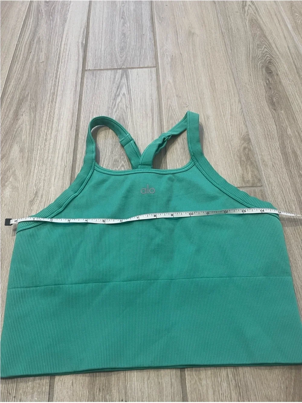 Alo Yoga Ribbed Favorite Bra Tank Top Spruce Green Sz L 12-14 W9730R